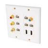 Ethernet Wall Plate HD Multimedia Interface CAT6 TV F Head RCA Coax Ethernet Wallplate for Home Offi