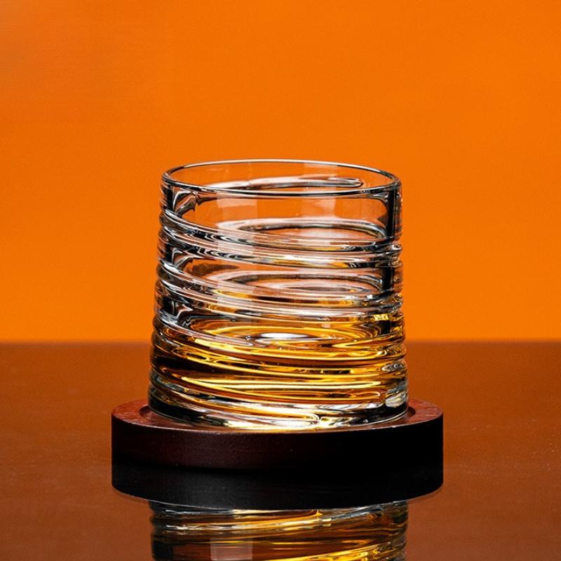 300ml Creative Rotating Whiskey Glass Foreign Wine Glass Unique Design Wine Glass Without Base Ice Hockey Cup Elegant Glassware