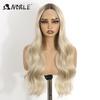 Noble Synthetic Lace Front Wigs For Women 26 Inch Wavy Platinum Blonde Ombre Wig Highlight Lace Front Wig Cosplay Lace Wigs