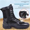Men's Summer Mesh Breathable Black High-Waist Side-Zip Martin Boots for Security and Training