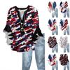Summer Tops For Women Cute V Neck 3/4 Sleeve Blouses Print Top Casual Shirts