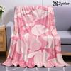 Blush Pink Floral Lightweight Microfiber Soft Christmas Fleece Blanket Warm Cozy Throw for Bed Sofa Office Travel All Season