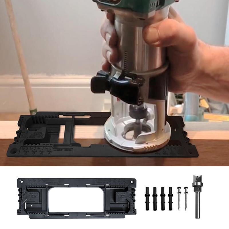 Door Hinge Jig Metal Adjustable Drilling Door Hinge Jig Accurate Locking Cabinet Hinge Jig Door Hinge Tool Quick Punch Cabinet