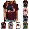 Women's Fashion Casual Printed Short Sleeve Round Neck Pullover Tops