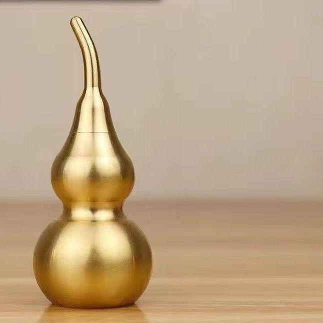 Brass Polished Gourd Table Ornament - High-Polish Brushed Copper Decor