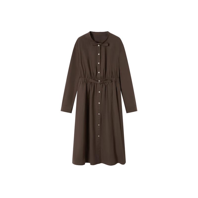 

Elva Island Women s Autumn Long-Sleeve Tie-Waist Midi Dress XS