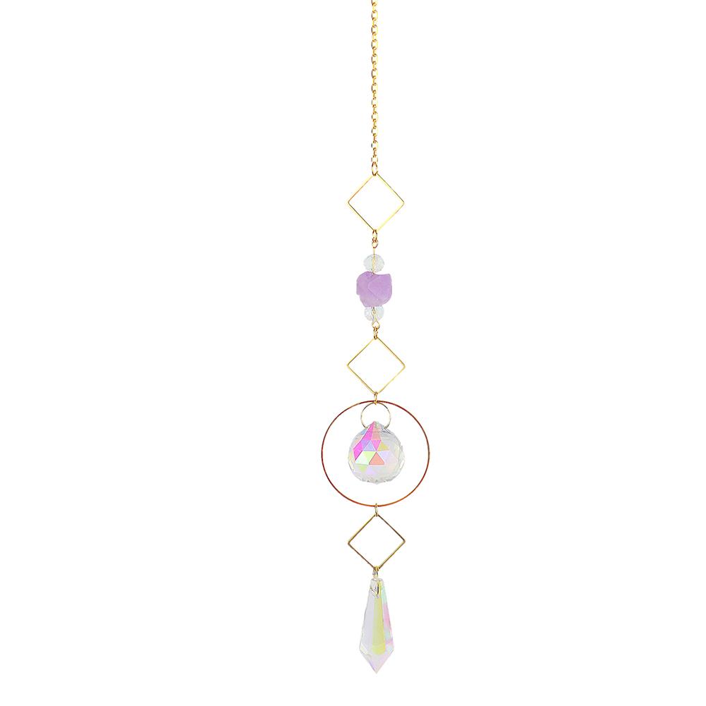 Crystal Wind Chime Sun Light Catcher Pendant Diamond Prisms Sun Moon Ornaments Window Hanging Windchime Home Garden Decor