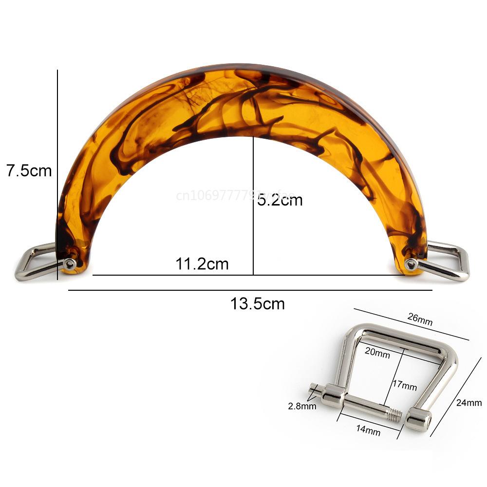 Semi-circular Acrylic Handle with Square Buckle Women's Bag Handle Woven Bag Handle DIY Handmade Bag Accessories