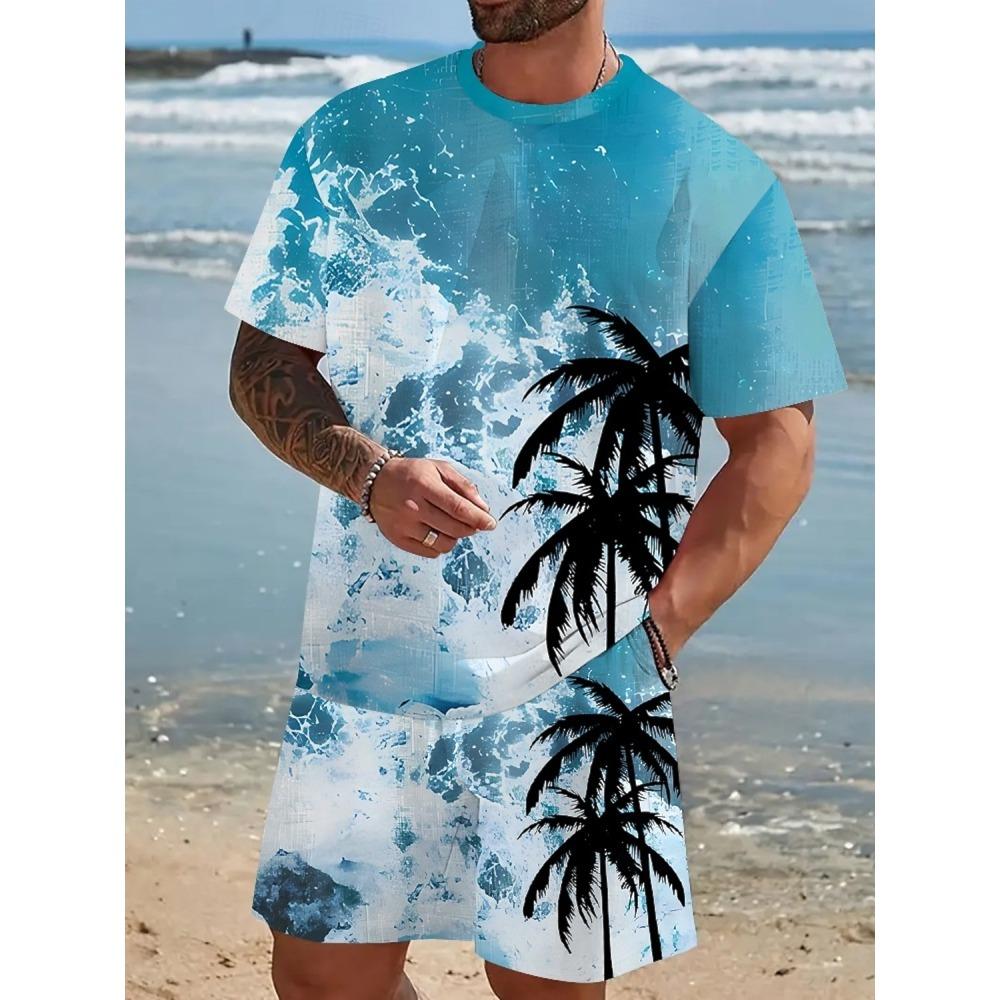 2026 New 3D Animal Print Men's T-shirt And Shorts Set Summer Casual Men's Short-sleeved Top Urban Street Men's Sports Shorts