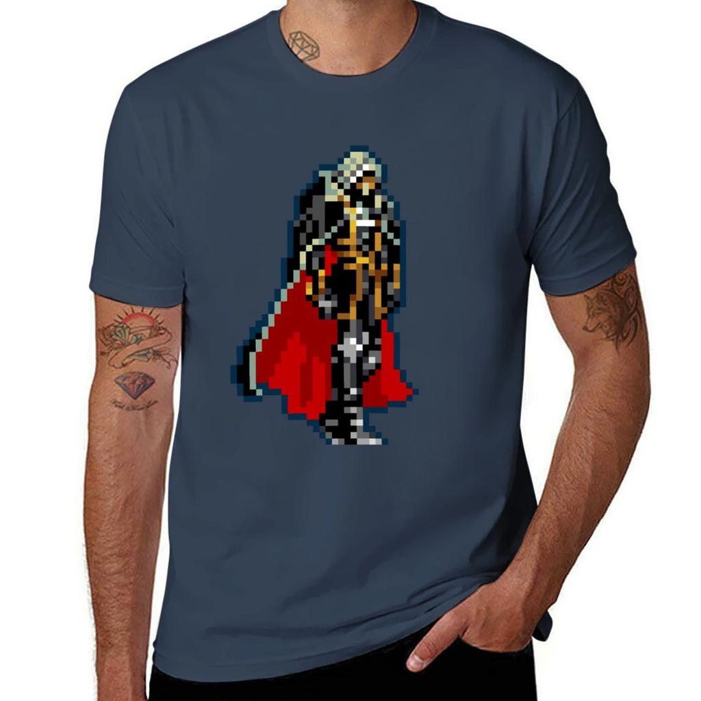 Alucard Black Red Cape Classic 32bit Retro Tshirt Casual Breathable Short Sleeve Top