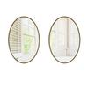 Iron Art Oval Retro Mirror, Antique Effect, Wall Hanging, Suitable For Bathroom, Bedroom, Living Room (Gold)