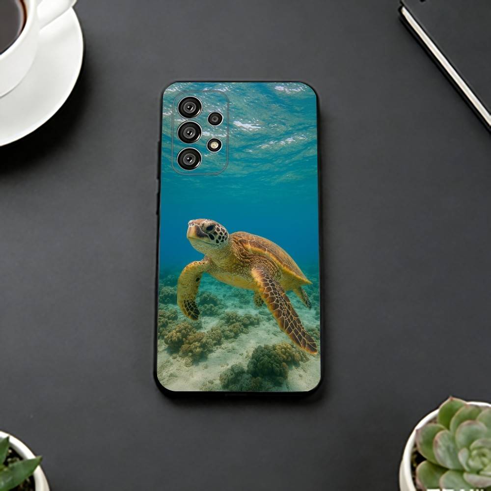 Urocze Małe Żółwiki Etui na Telefon Dla Samsung S25,S24,S21,S22,S23,S30,Ultra,S20,Plus,Fe,Miękki Silikon Czarna Pokrywa