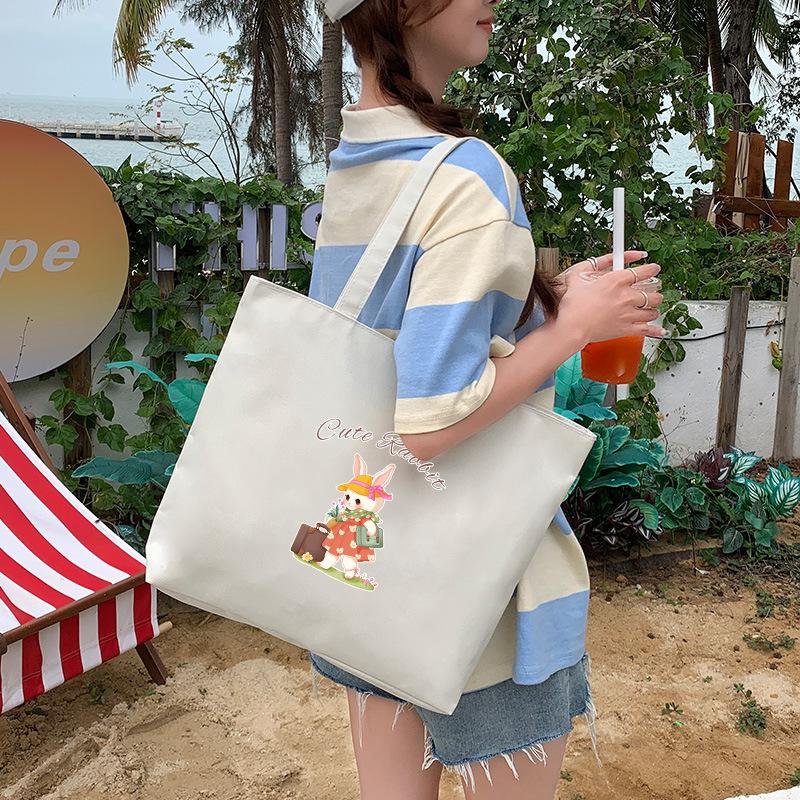 Canvas Bag Women'S Shoulder Handbag Student Tote Bag Large Capacity Hand Carry Canvas Bag