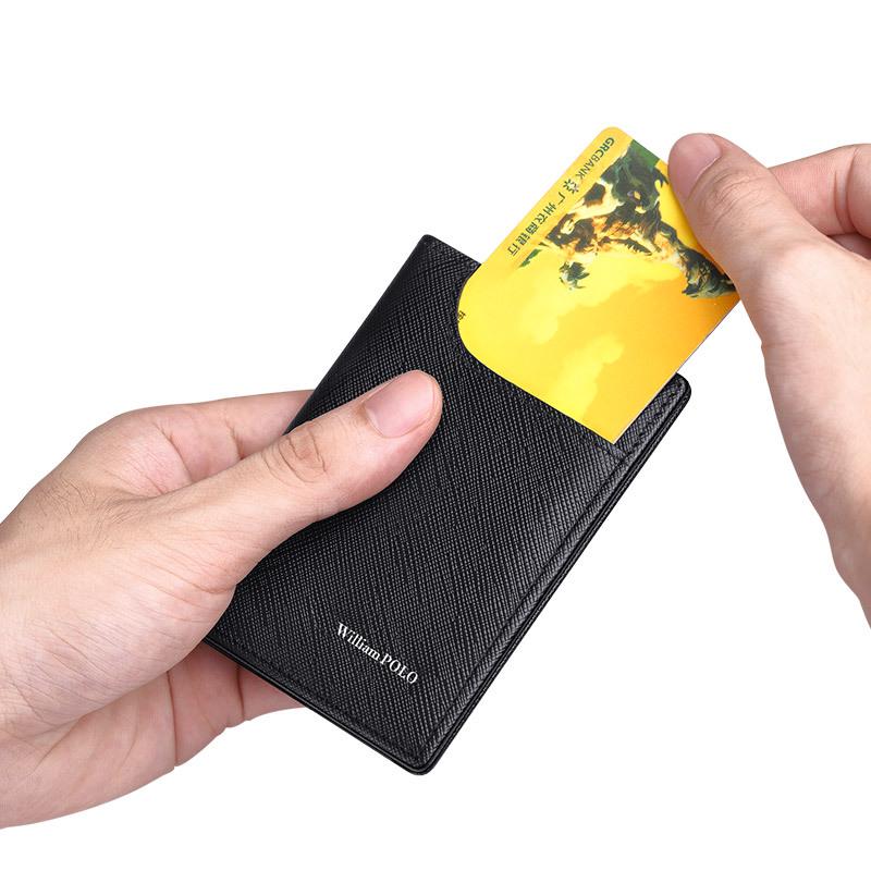 Emperor Paul Men's Genuine Leather Ultra-thin Card Holder & Coin Purse