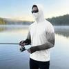 Men's Casual Outdoor Gradient Print Hooded Long Sleeve Sun Protection Shirt Lightweight Breathable UV Resistant Pullover Top