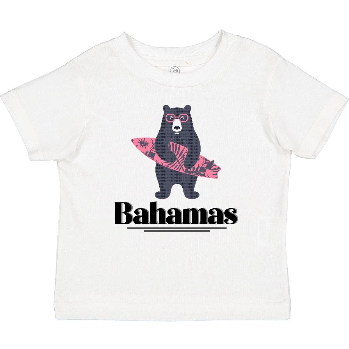 Inktastic Bahamas Surfing Bear Baby T-Shirt Surfboard Future Surfer Summer Tees 110