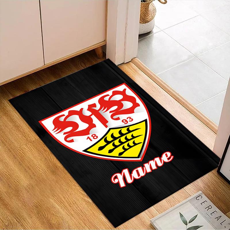 Custom Name Stuttgart Crest Art Rug Game Carpet, Floor Mat for Bedroom Living Room Entryway Rug, Home Decor Idea Gift for Christmas birthday