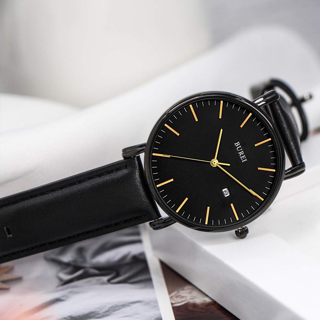 Men's Waterproof Analog Business Watch with Milanese Mesh Strap and Date Display