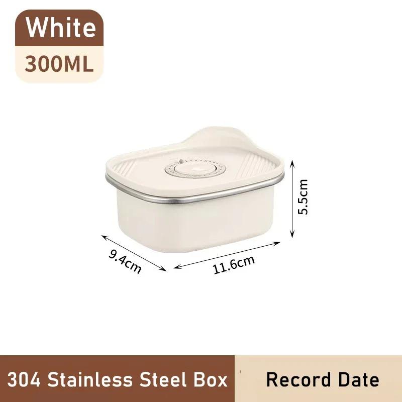 Food Grade Stainless Steel Sealed Crisper Box Vacuum Food Storage Container Reusable Bento Box with Lids Refrigerator Organizer