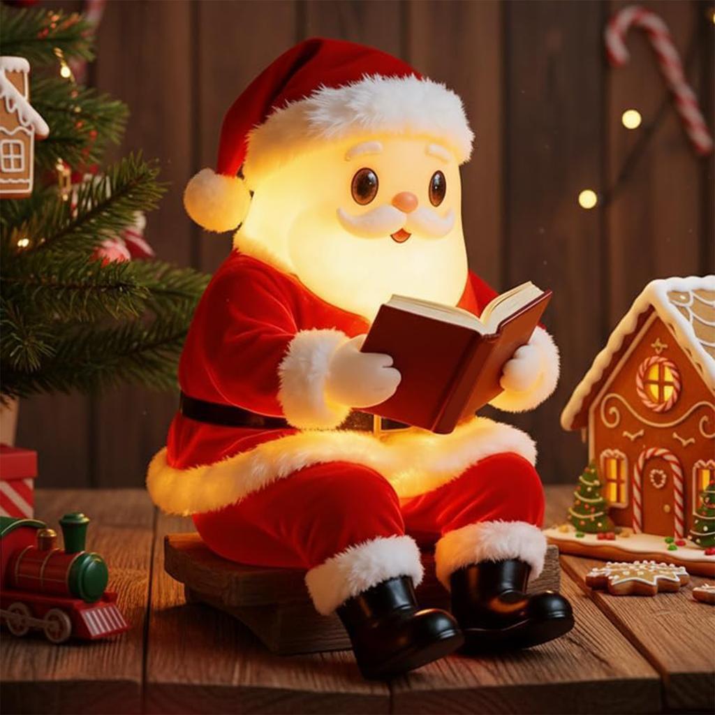 Santa Claus Reading Book Night Light Christmas Night Lamp LED Christmas Night Light for Bedroom