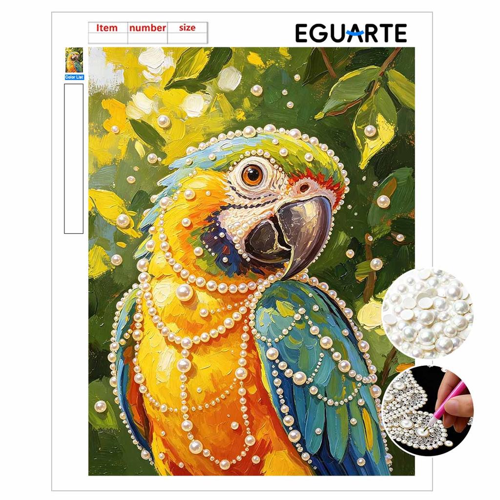 Pearl painting kit tropical macaw parrot DIY home decoration painting