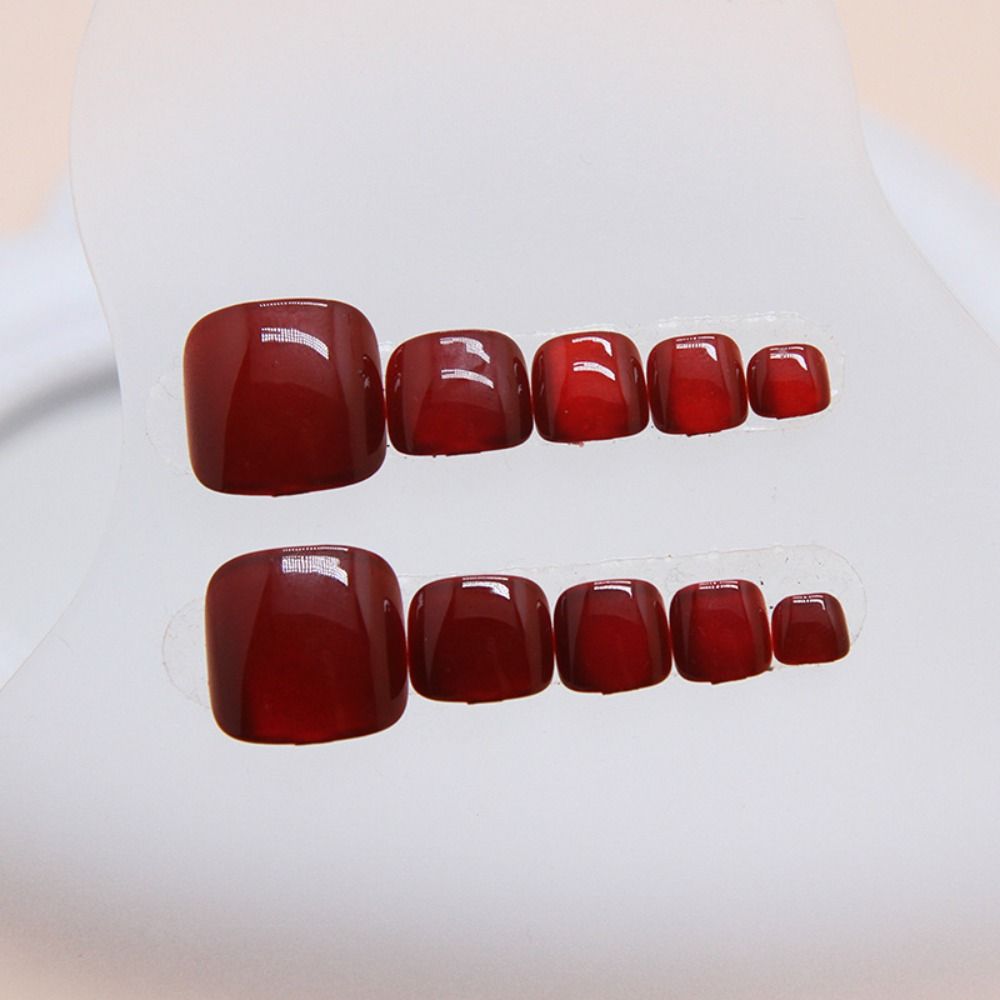 24pcs French False Nails Short Square Press On Nails Fashion Nail Tips  Women Girls
