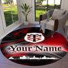 Stade Toulouse Crest Custom Name Round Area Rug Carpet Rug For Living Room Bedroom Sofa Playroom Decor Nonslip Floor Mat