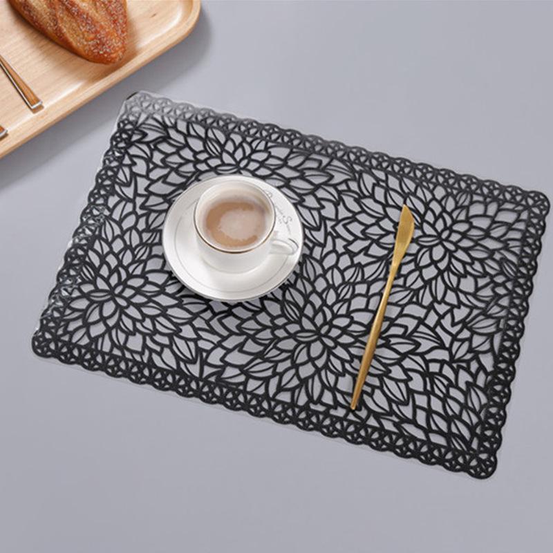 Nordic Style Waterproof Imitation Lace Kitchen Placemat Coaster Soft Home Decor Anti-slip Pvc Pad Dish Mug Coffee Cup Table Mat