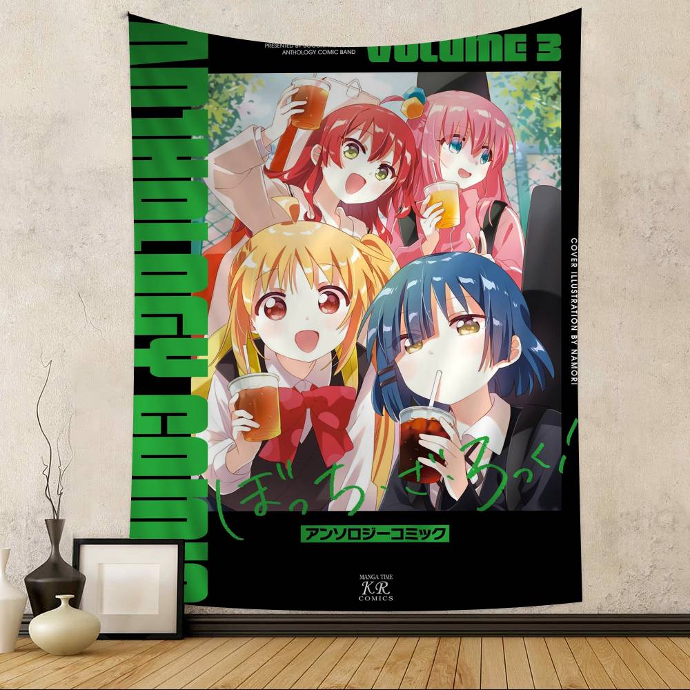 Anime Singer BBocchi The Rock Cartoon Tapestry Wall Hanging Decoration Household Home Decor