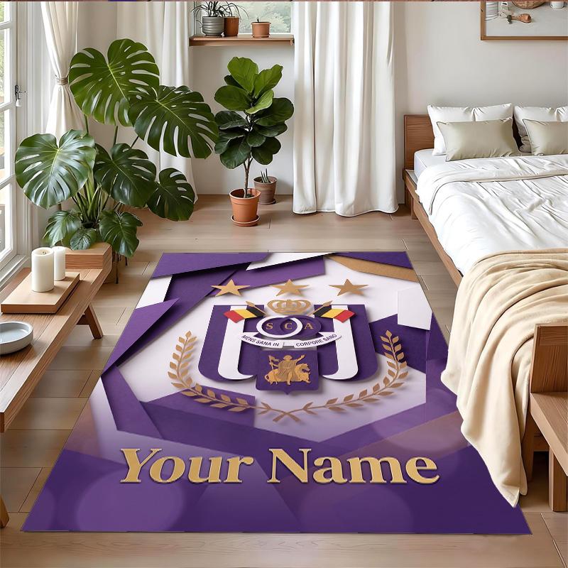 Crystal Velvet Rug Custom Name Text, Soft Non Slip Floor Mat Home DecorAnderlecht FC