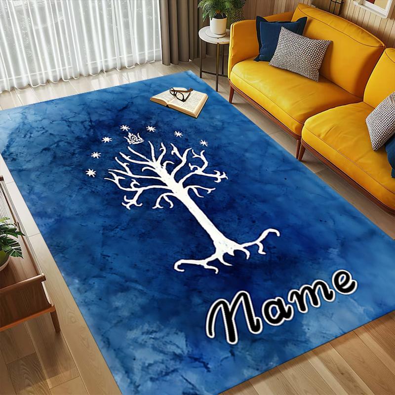 Custom Name Flame Courage Living Room Non-Slip Area Rug Soft Carpet for Bedroom Kids Playroom Sofa Office Home Decor Doormat