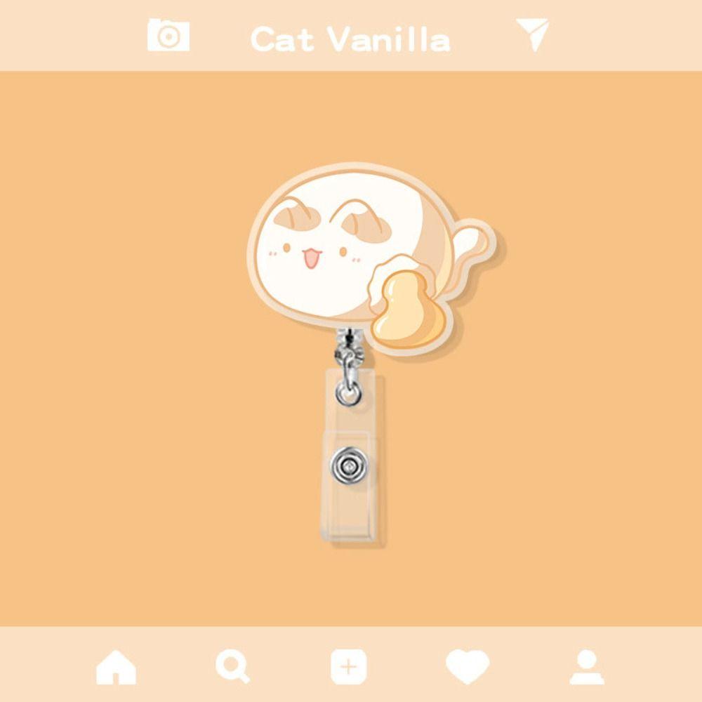 Cartoon Animal Cartoon Retractable Badge Reel Dumplings Cute Bunny ID Holder  Hospital Supplies
