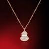 Women's Red Agate & White Mother-of-Pearl Pendant Necklace with 18k Rose Gold and Diamond Accents on a 925 Silver-Plated Clavicle Chain