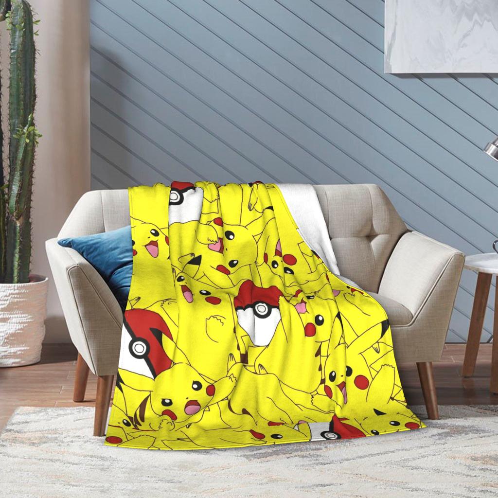 GUOYU Blanket pikachus Squirtle AND Charmander Blanket Super Soft Cozy Bulbasaur Throw Blankets for Bed 50x60 Inch Multiple Sizes Rug Piece
