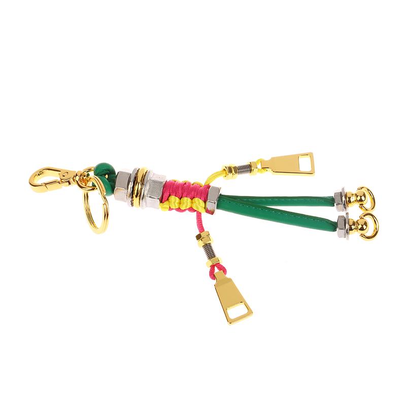 Charm Robot Pendant Metal Rope Braided Lanyard Bag Pendant Hanging Keychain Creative Car Pendant Leather Bag Decoration