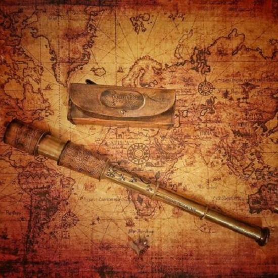 Mosiężny teleskop z etui skórzanym w stylu Marine Spyglass Maritime