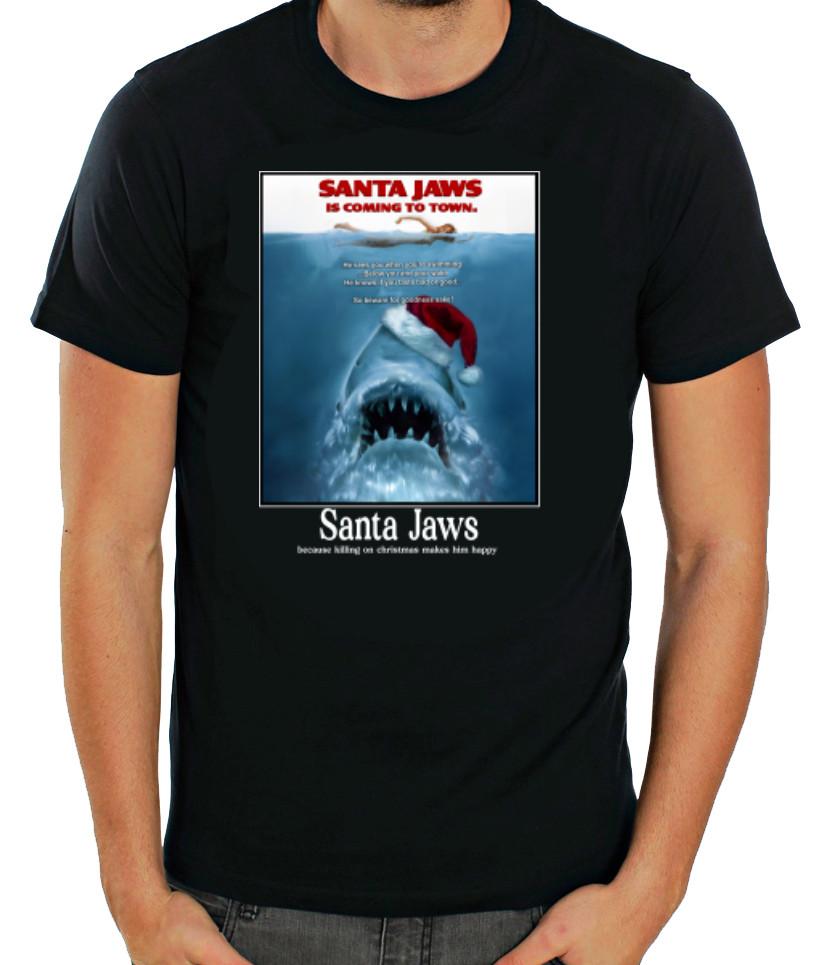 

Jaws, Santa Jaws, W/B Short Sleeve Men T Shirt L801 3XL