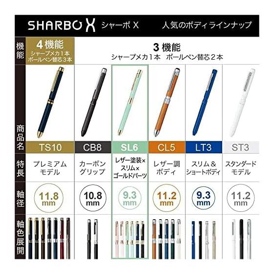 Zebra Sharbo X Disney Leather Black Barrel Multifunction Pen (2 Ballpoint Pens + Mechanical Pencil) - Quiet, Smooth Writing, Exquisite Operation