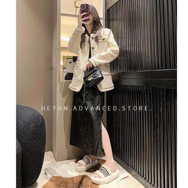 2025 New Mao Mao Slippers Female Outer Wear Fairy Thick-bottomed Autumn and Winter Explosion Versatile Fashion Letter One-word Cotton Slippers