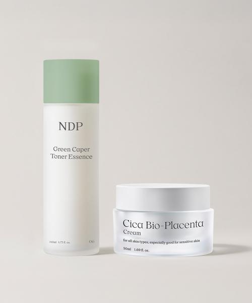 [Increased Volume] Green Caper Toner Essence 140ml + Cica Bio Placenta Cream 50ml 2-Piece Set