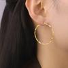 Cazador Geometric Hoop Earrings Women 28-54MM Real Gold Plated Stainless Steel Earrings Trend 2026 Jewelry Party Birthday Gift