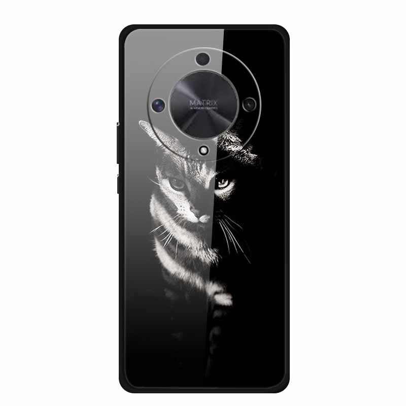 Glass Back Cover For Honor X9b Phone Case X 9 b Coque Hard Tempered Glass Case For Honor X9A 90 Pro 50 lite SE Case Soft Bumper