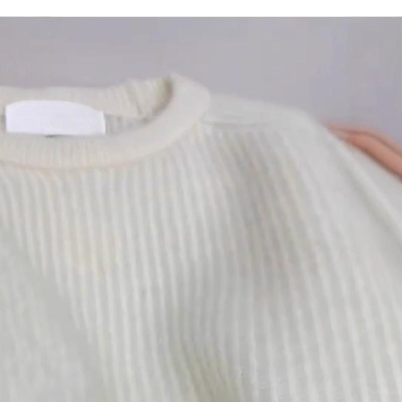 I love gentle milk white alpaca mohair thickened sweater women's winter soft waxy warm