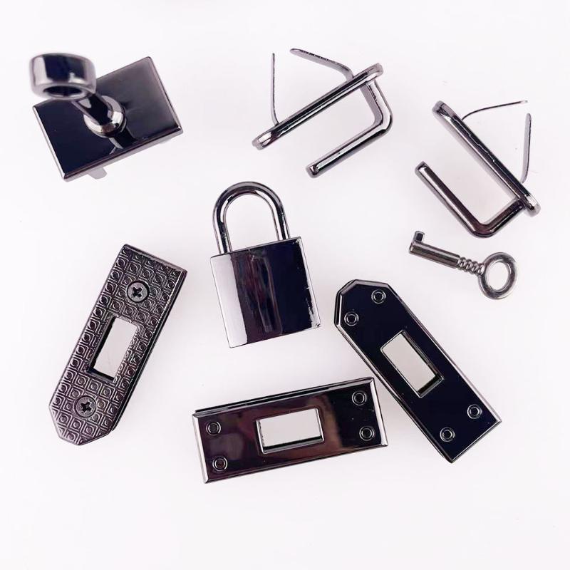 7Pcs/Set Women'S Handbag Swivel Clasp Lock Buckle Diy Part Leather Craft 45Mm 4 Colors Metal Bag Lock Hardware Accessories