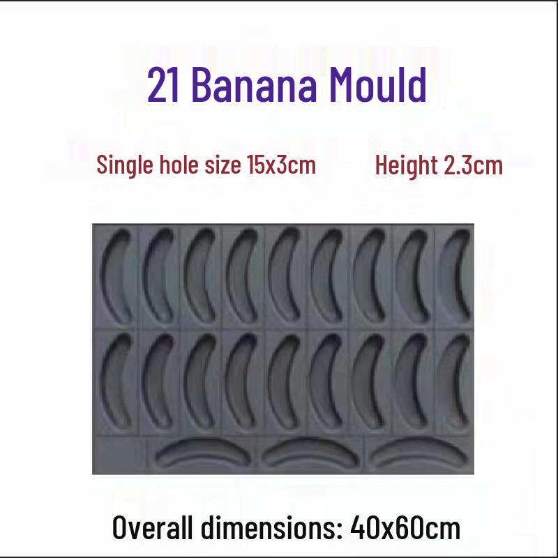 Commercial Glass 21-Cavity Banana Cake Mold