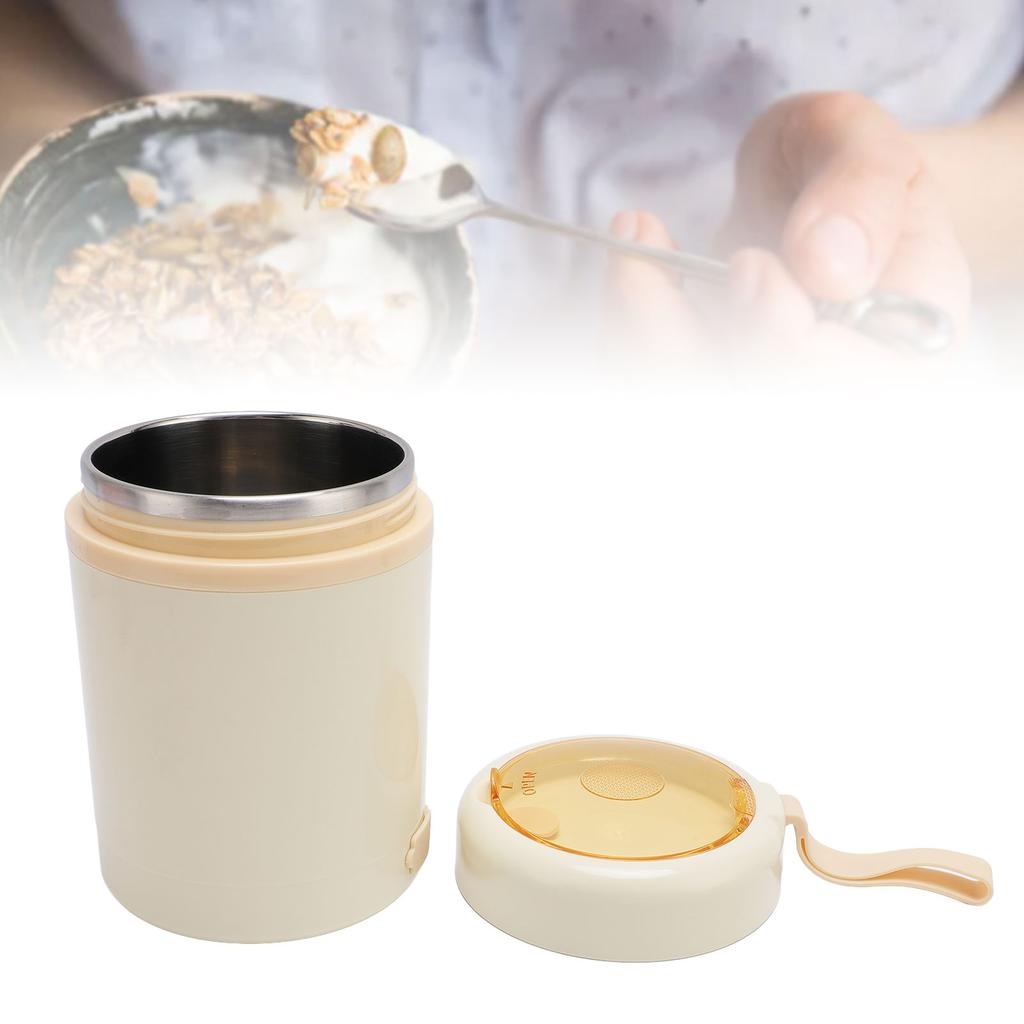 Electric Lunch Box Food Warmer 304 Stainless Steel 60C Constant Temp Lkproof 600ml USB Insulated Food Jar with Spoon for