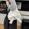 Korean Style Lace Bow Tote Bag Women Fashion Ins Trend Relaxed Canvas Shoulder Bag Large Capacity Underarm Purse Handbags