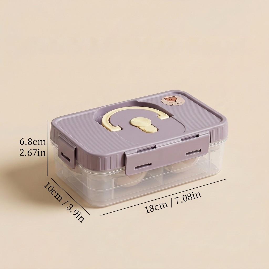 Egg Storage Box Refrigerator Organizer Stackable Plastic Food Containers With Lids Portable Handle Space Saving Kitchen Holder