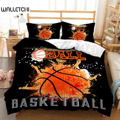 Παιδική Παπλωματοθήκη Μπάσκετ 3D Σχέδιο Μπάλα Αθλητικό Θέμα Σετ Κλινοσκεπασμάτων Queen Μικροΐνες Ποδόσφαιρο Ανταγωνιστικό Παιχνίδι Κάλυμμα Πάπλωμα