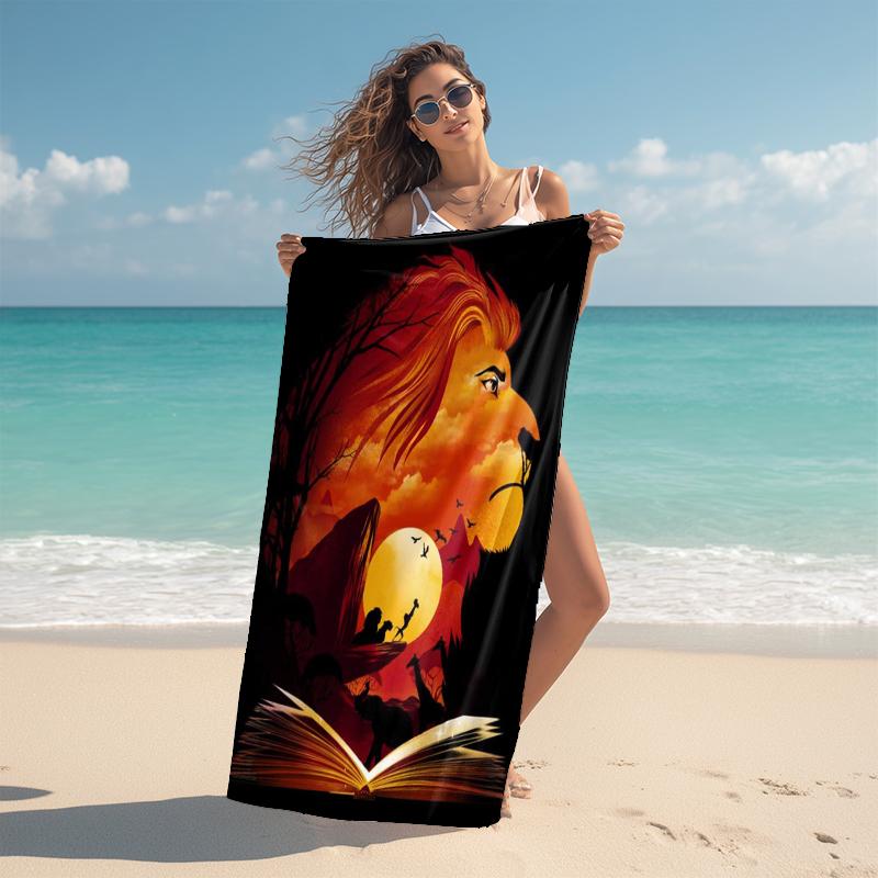 1Pc Lion Cub Explores Jungle Beach Towel Microfiber Beach Towel Thin Absorbent For Beach Swimming Yoga Bath Sports 0917269